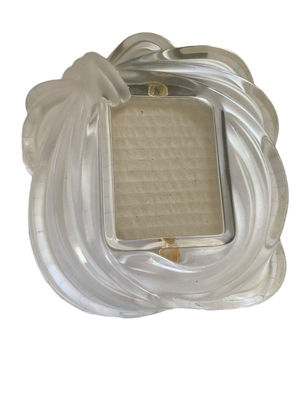 Vintage 80's Post Modern MIKASA Frame Germany 6"×6" Frosted Crystal 2×3 Picture